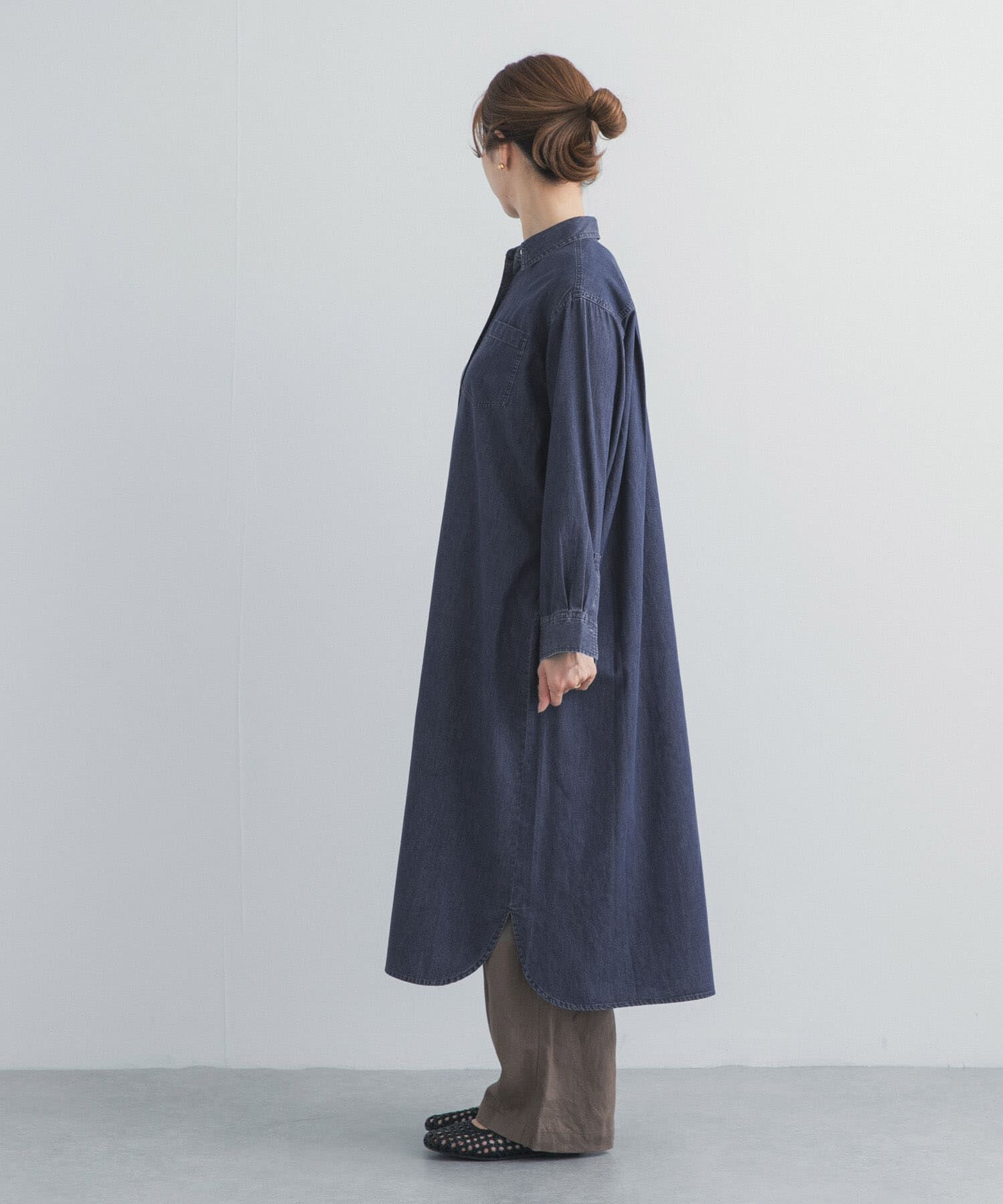 URBAN RESEARCH DOORS「ライトコットンデニムシャツワンピース」|ワンピース|