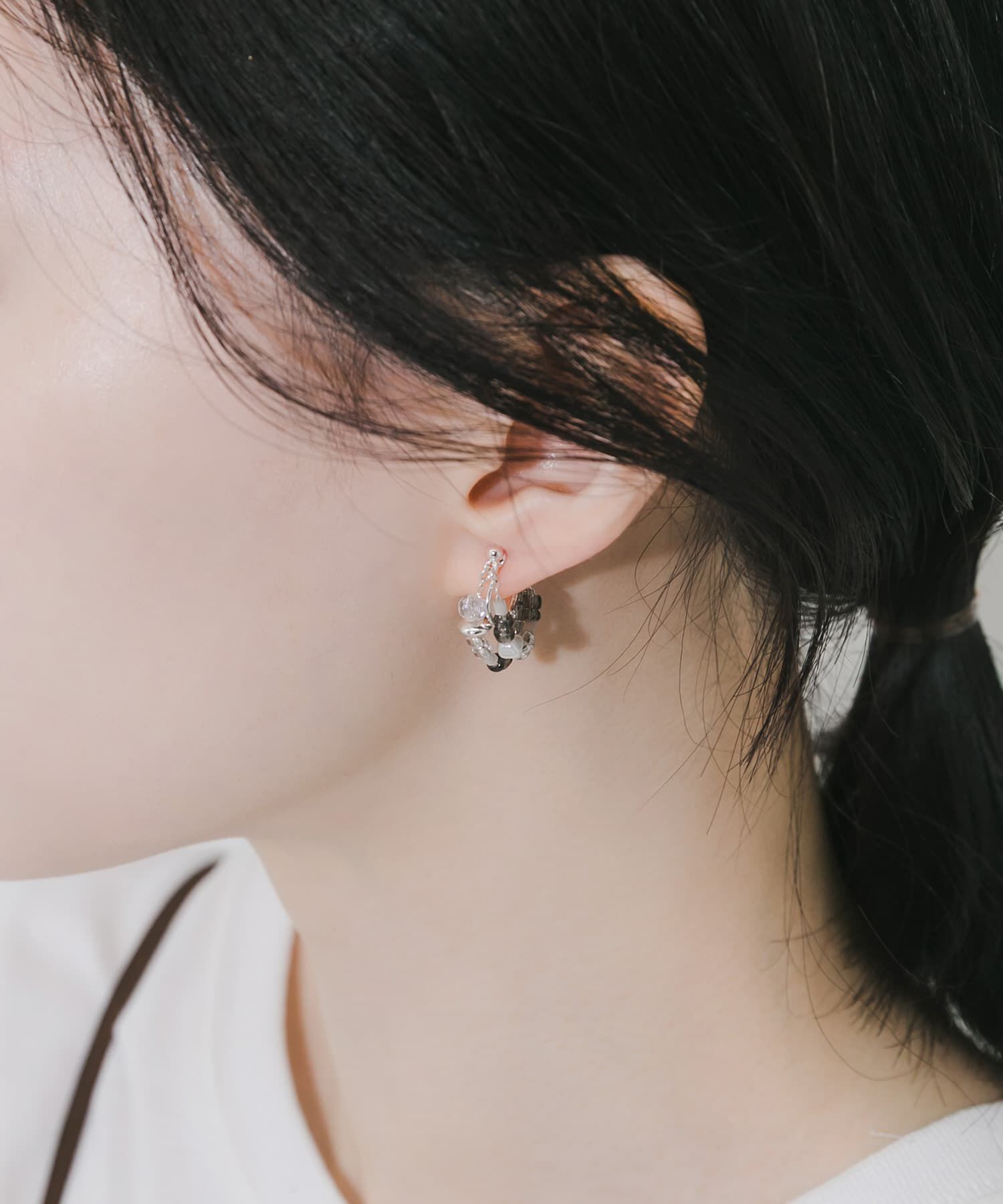 SMELLY「ビーズレイヤードイヤリング」|イヤリング|