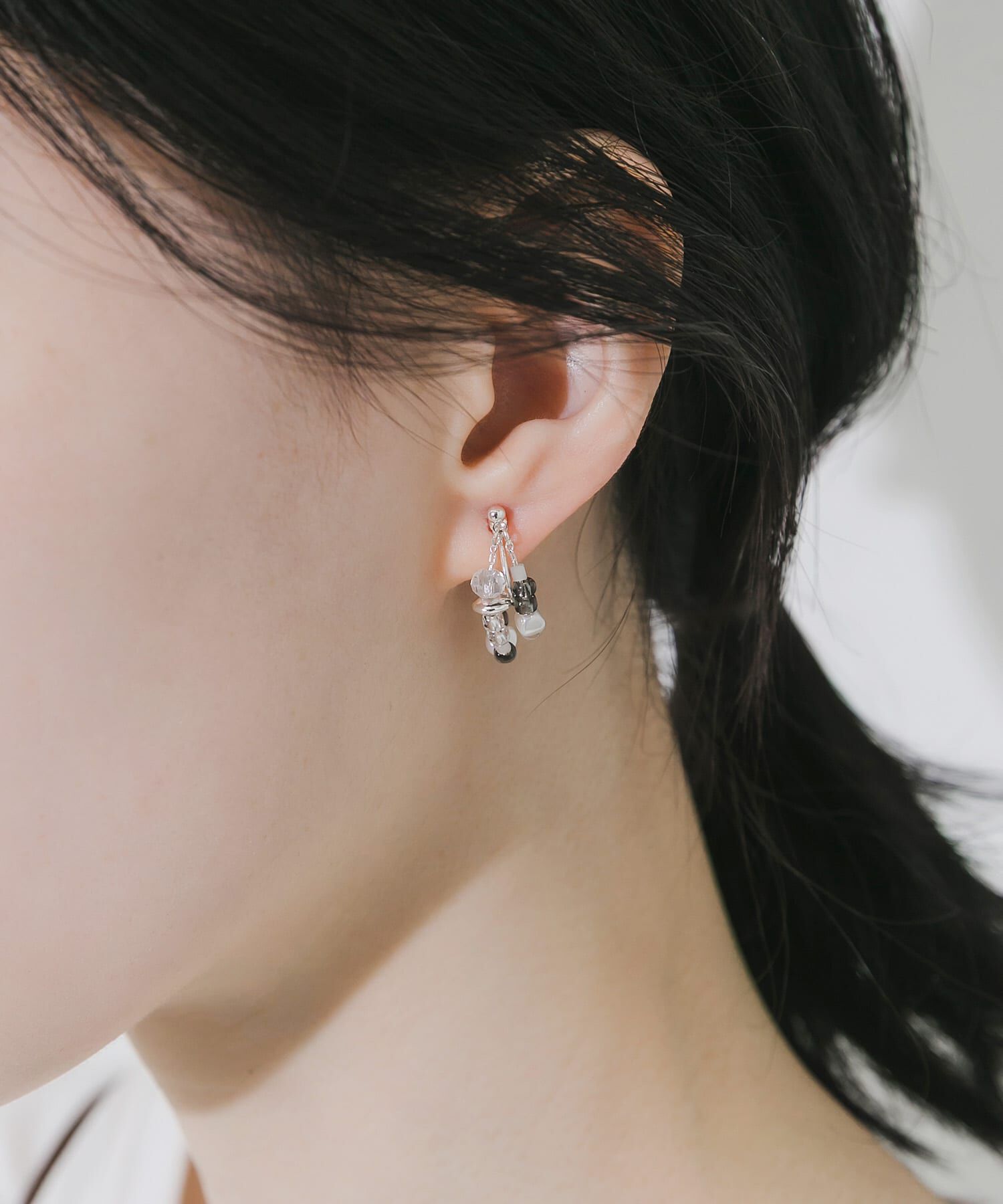 SMELLY「ビーズレイヤードイヤリング」|イヤリング|