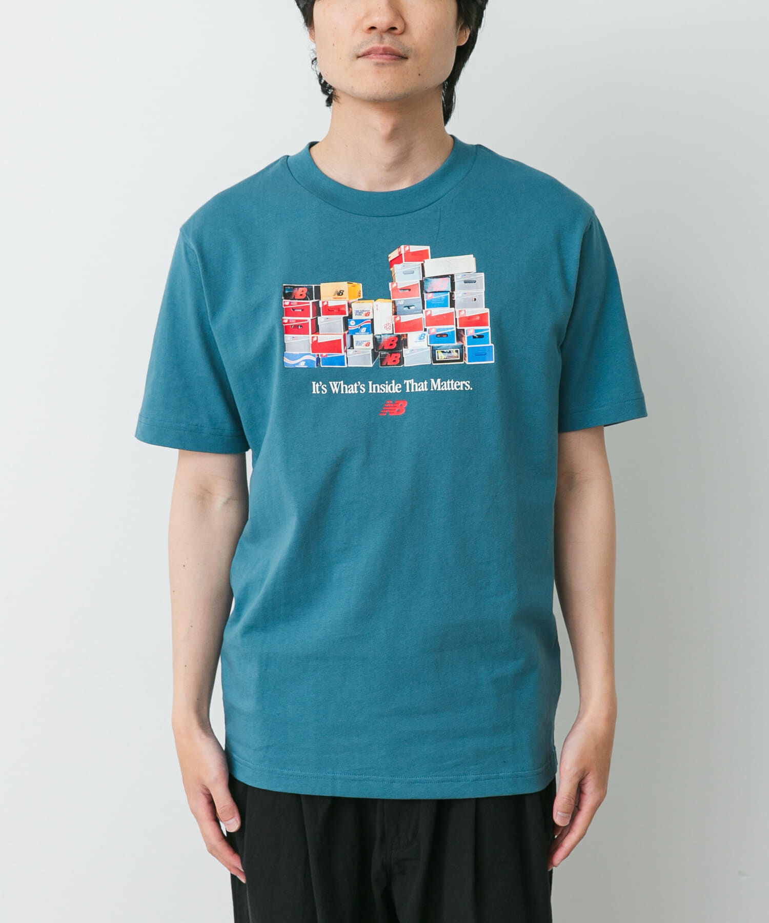URBAN RESEARCH DOORS「NEW BALANCE　ボックスTシャツ」|Tシャツ・カットソー|グリーン