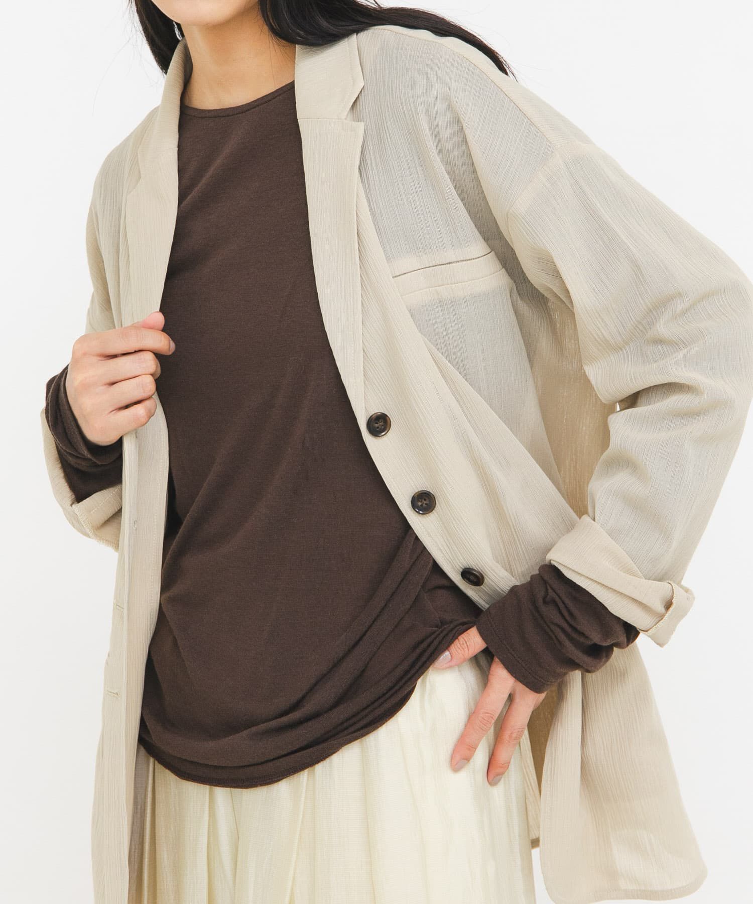  「タックドレープロンTEE」|Tシャツ・カットソー|