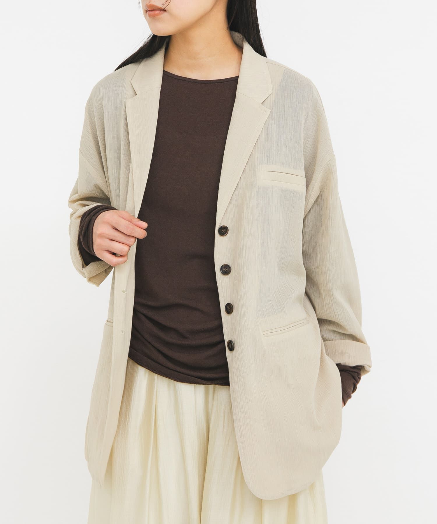  「タックドレープロンTEE」|Tシャツ・カットソー|