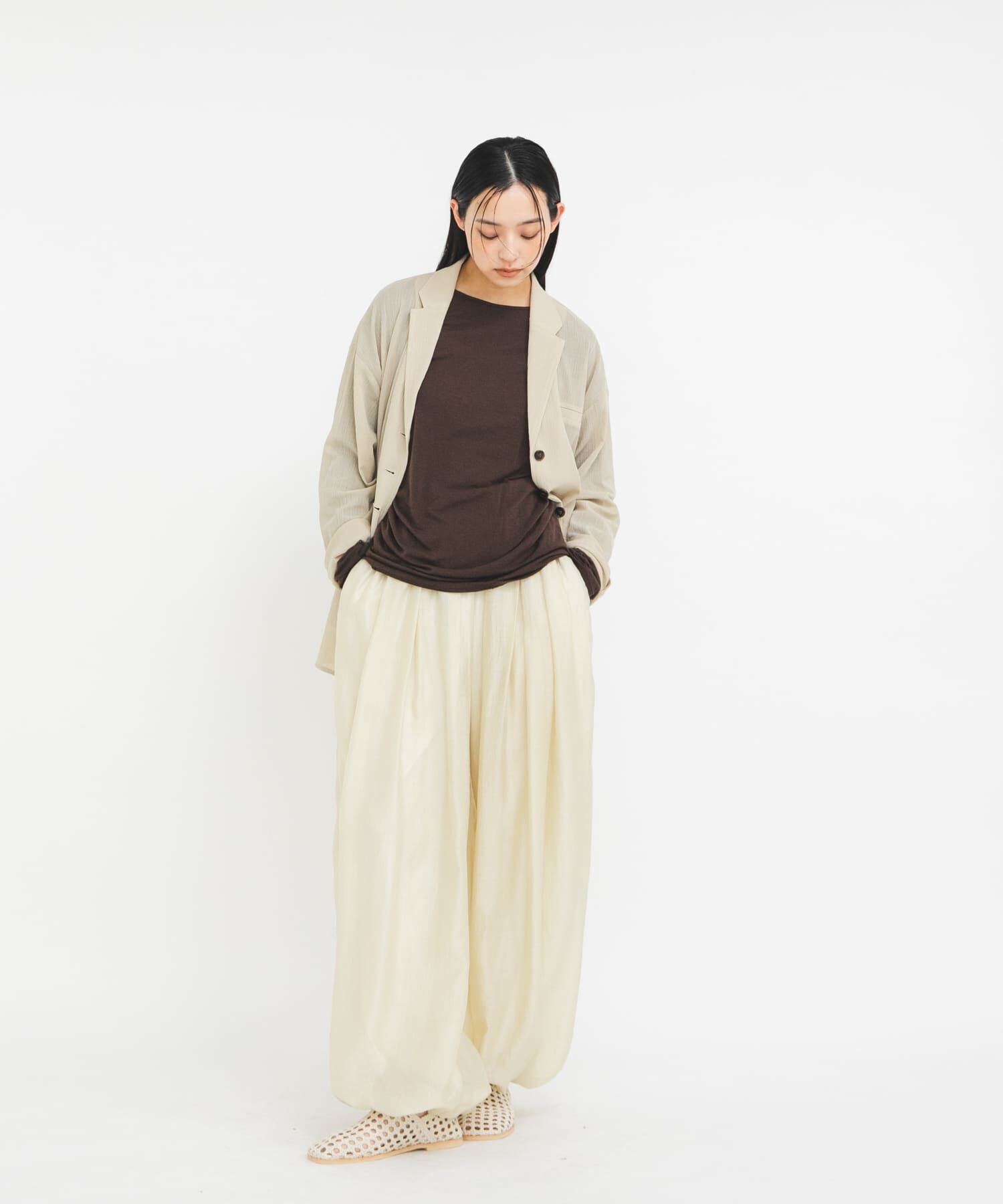  「タックドレープロンTEE」|Tシャツ・カットソー|