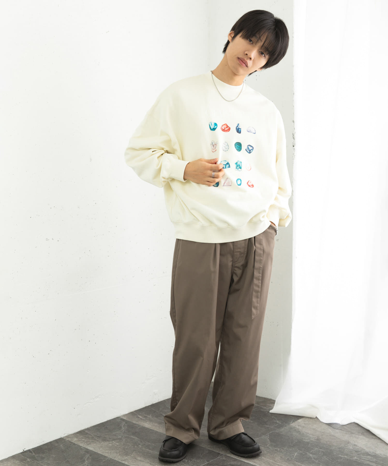 SENSE OF PLACE by URBAN RESEARCH「Gem Stone Cropped Sweat」|スウェット・ジャージ|