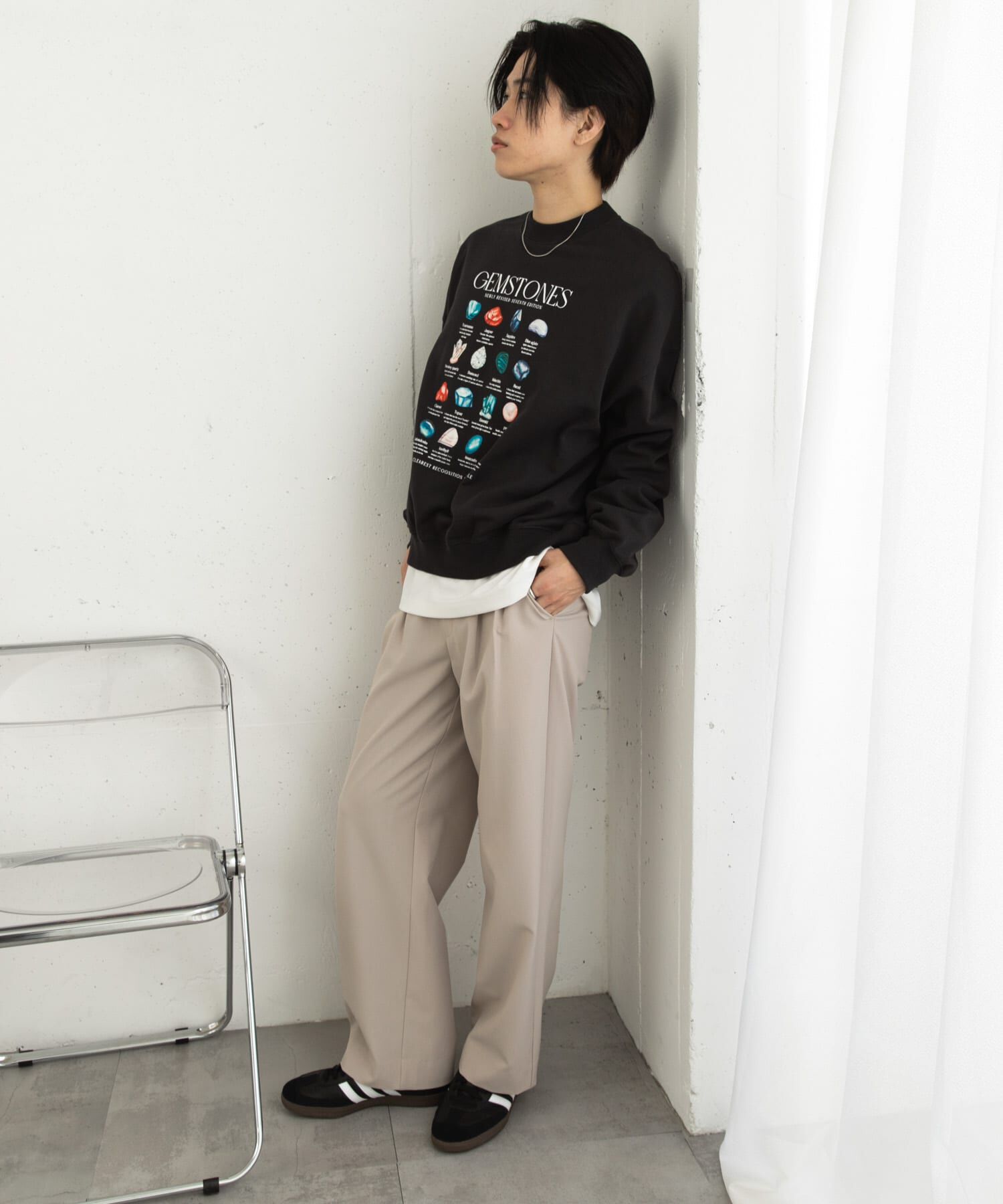 SENSE OF PLACE by URBAN RESEARCH「Gem Stone Cropped Sweat」|スウェット・ジャージ|