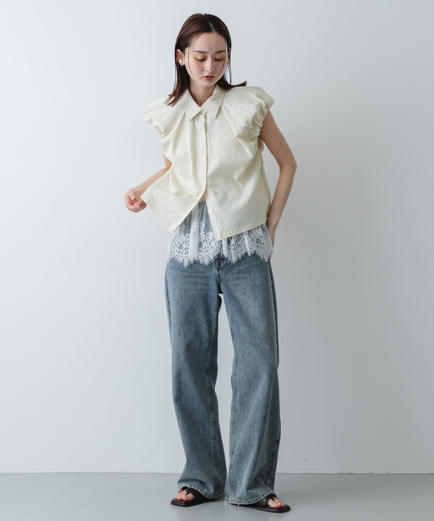 SENSE OF PLACE by URBAN RESEARCH「レースドッキングカップツキキャミソール」|キャミソール|