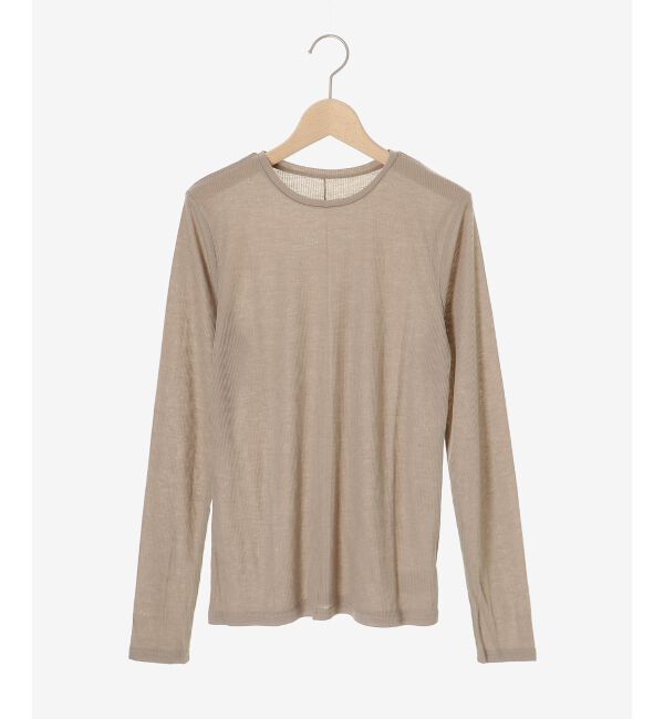 le.coeur blanc「《手洗い可能》シアーリブロングスリーブTシャツ」|Tシャツ・カットソー|