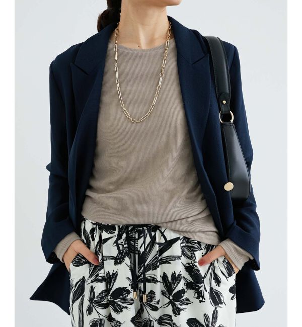 le.coeur blanc「《手洗い可能》シアーリブロングスリーブTシャツ」|Tシャツ・カットソー|