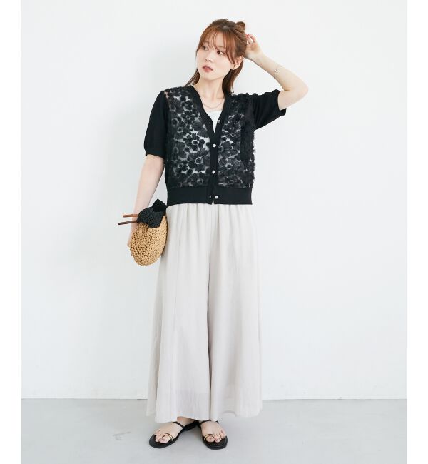  「《手洗い可能》シアーワイドフレアパンツ」|その他|