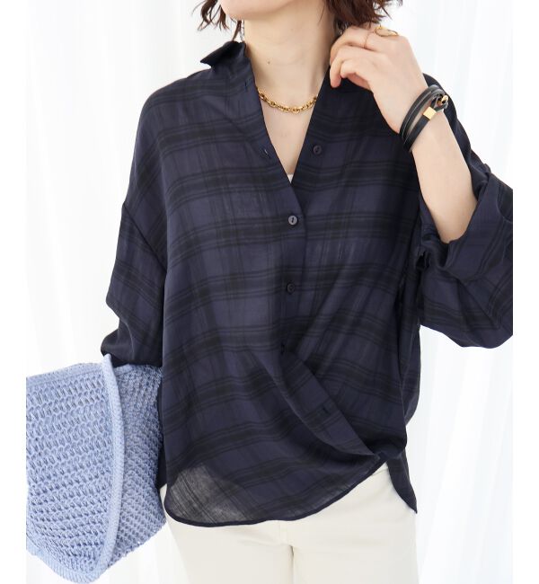  「シアーチェックオーバーシャツ」|シャツ・ブラウス|
