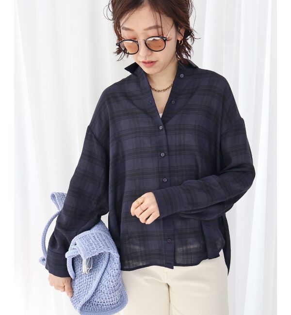  「シアーチェックオーバーシャツ」|シャツ・ブラウス|