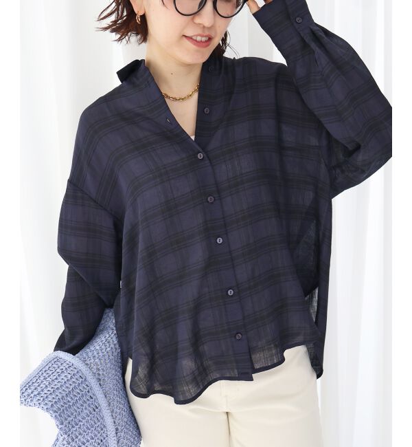  「シアーチェックオーバーシャツ」|シャツ・ブラウス|
