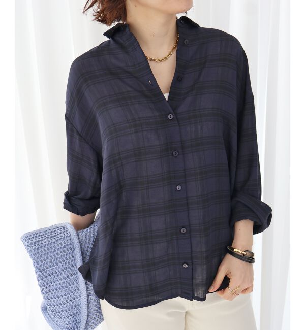  「シアーチェックオーバーシャツ」|シャツ・ブラウス|