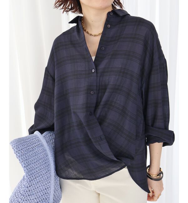  「シアーチェックオーバーシャツ」|シャツ・ブラウス|