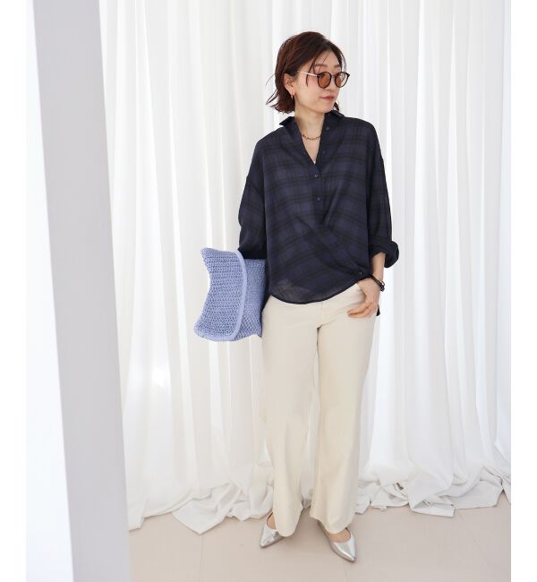  「シアーチェックオーバーシャツ」|シャツ・ブラウス|