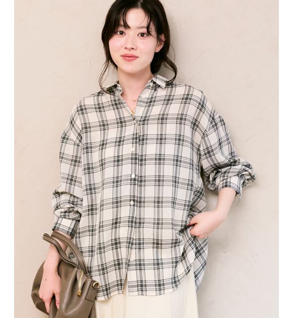  「シアーチェックオーバーシャツ」|シャツ・ブラウス|