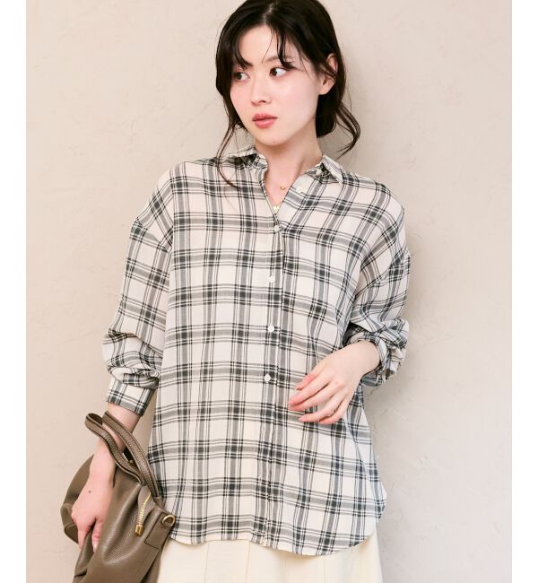 「シアーチェックオーバーシャツ」|シャツ・ブラウス|