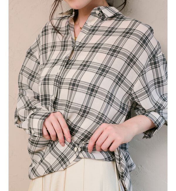  「シアーチェックオーバーシャツ」|シャツ・ブラウス|