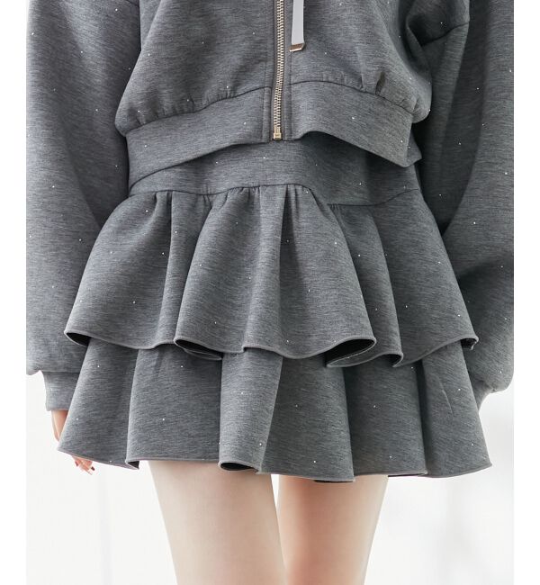  「キラキララインストーンスカパン」|スカート|Ｃ／グレー
