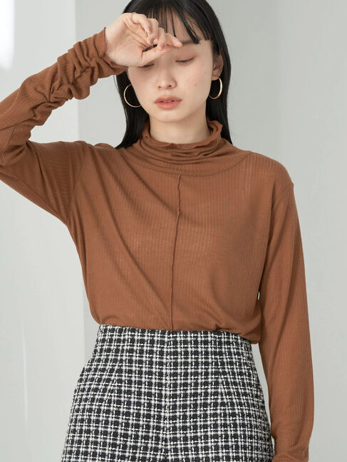 earth music&ecology「シアータートルネックプルオーバー」|Tシャツ・カットソー|ベージュ