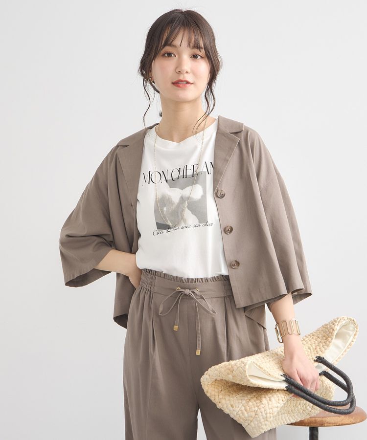 earth music&ecology「リラックスシャツジャケット / リネン混」|テーラードジャケット|