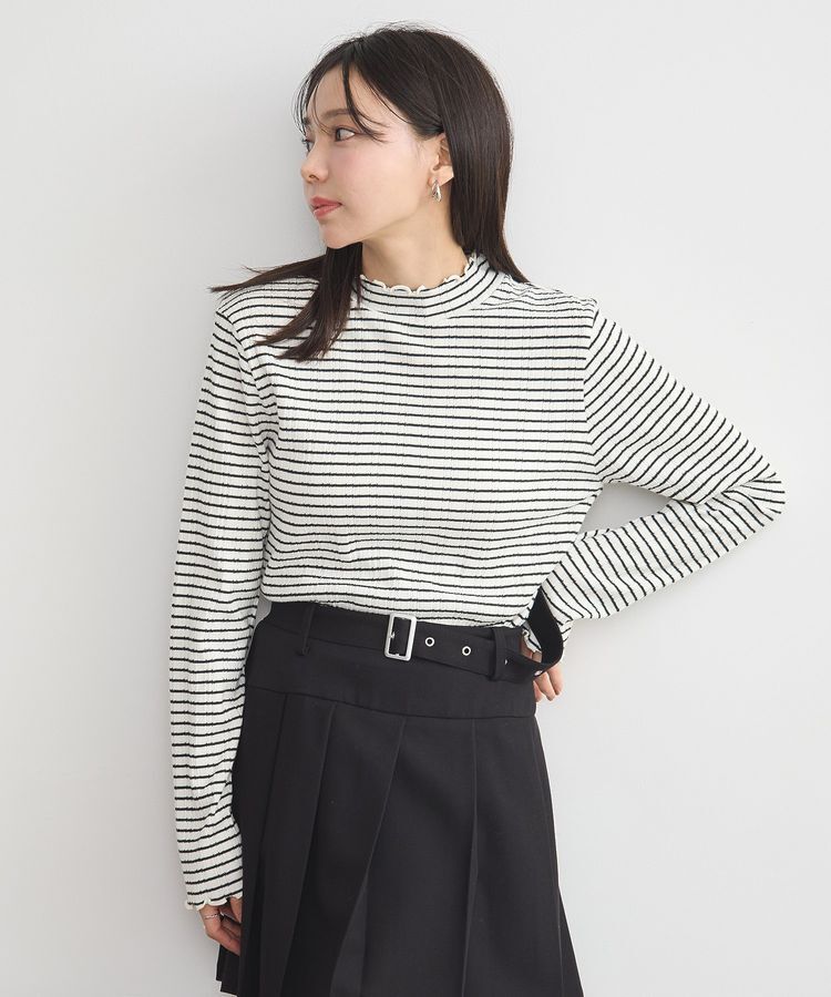 earth music&ecology「ランダムチェーンリブハイネックプルオーバー」|Tシャツ・カットソー|