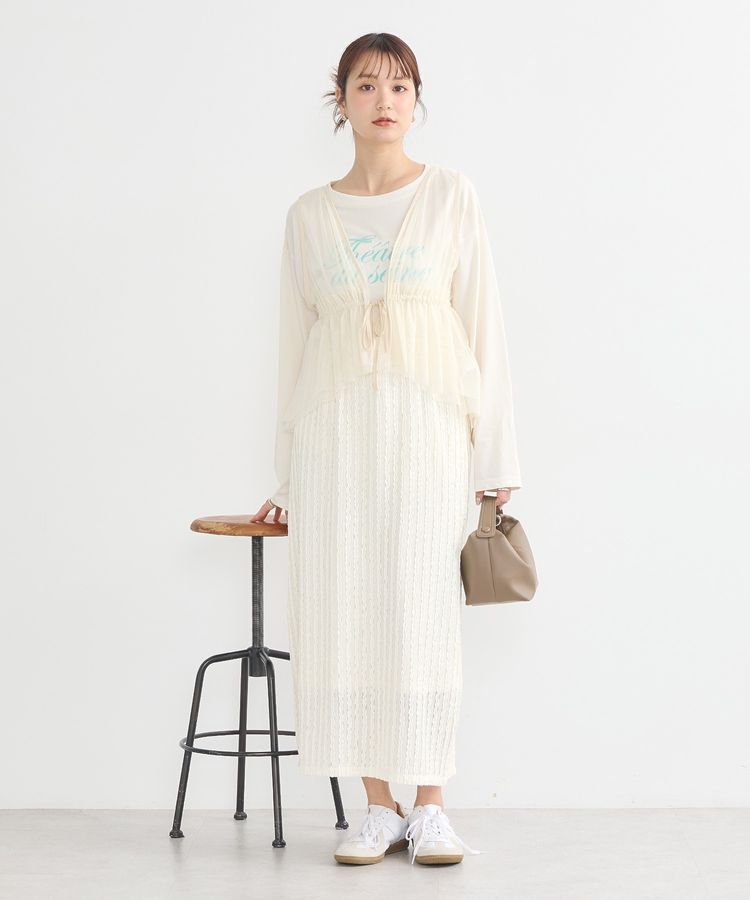 earth music&ecology「ベルティカルフリルナロースカート」|タイト|