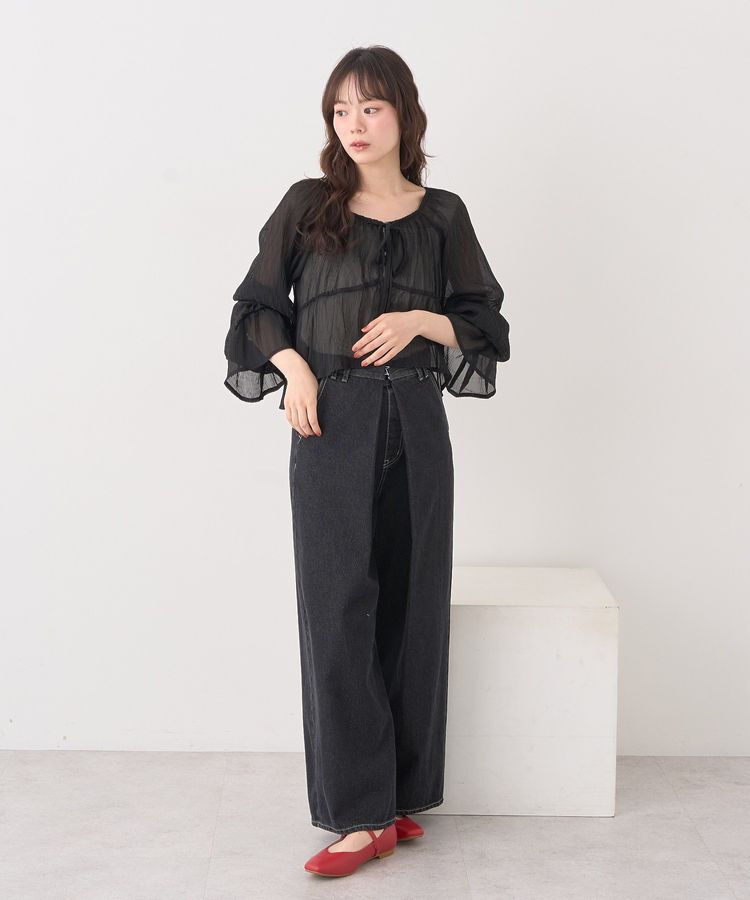 earth music&ecology「フロントタックデニムパンツ」|デニム|