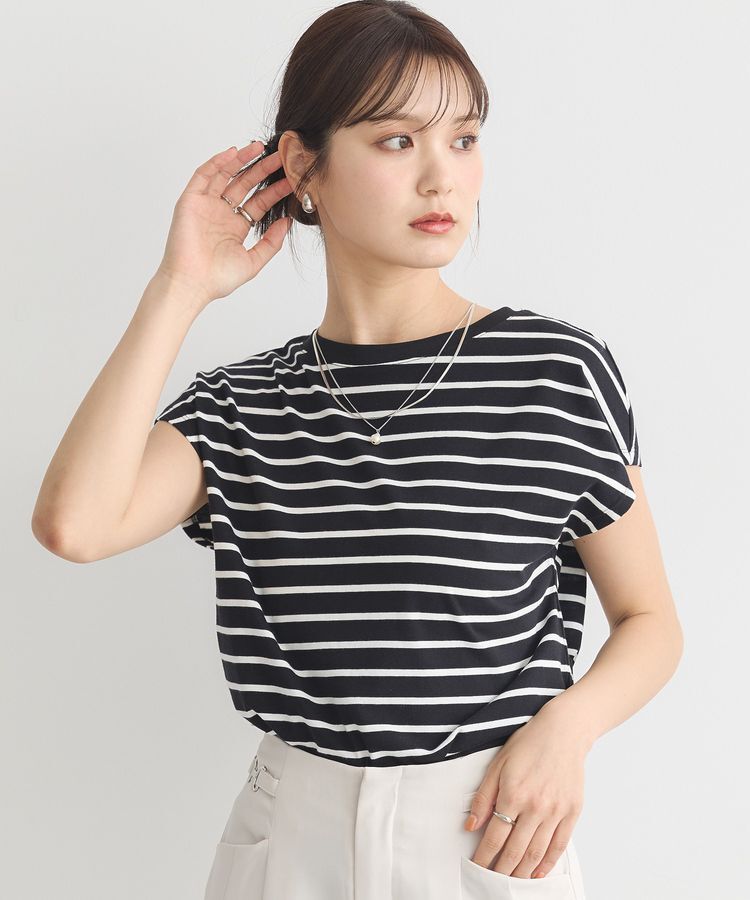 earth music&ecology「フレンチT」|Tシャツ・カットソー|ボーダーブラック