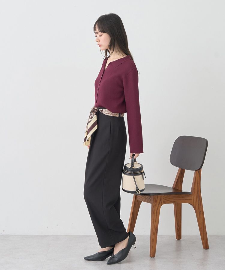 earth music&ecology「襟付きニットカーディガン」|カーディガン|