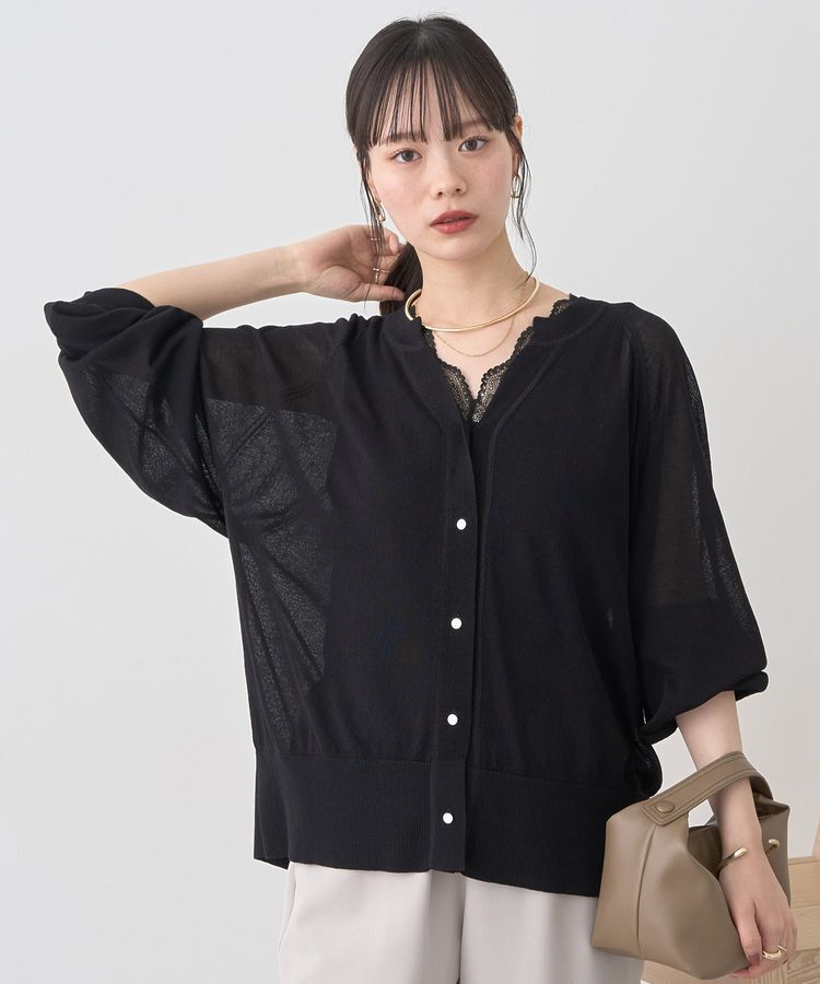 earth music&ecology「キーネックシアーカーディガン」|カーディガン|