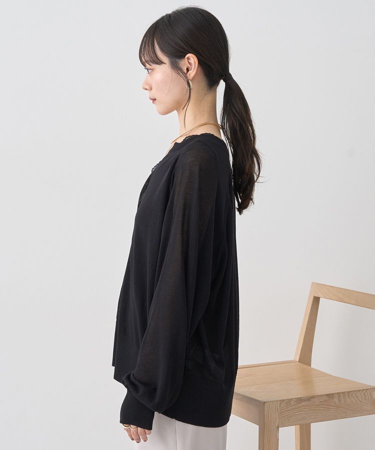 earth music&ecology「キーネックシアーカーディガン」|カーディガン|