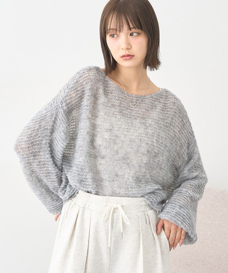 earth music&ecology「ふんわりシアープルオーバー」|ニット・セーター|