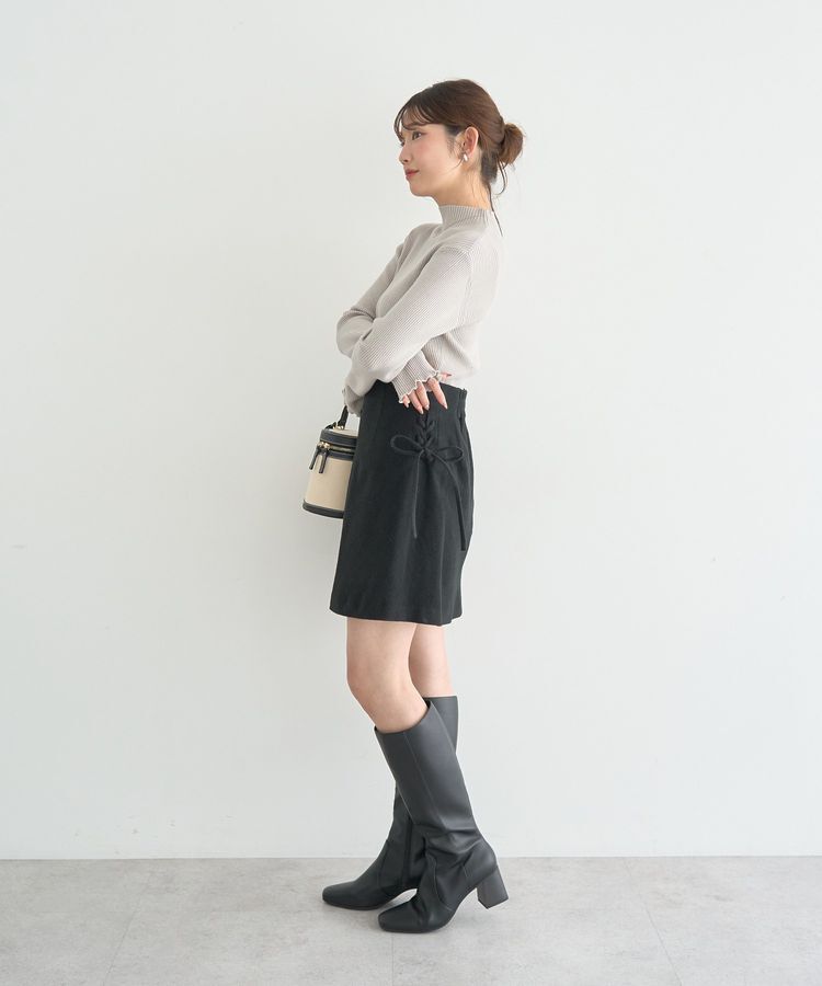 earth music&ecology「サイドレースアップミニスカート」|スカート|