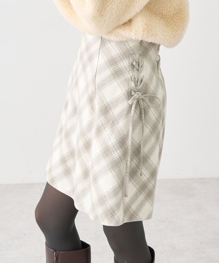 earth music&ecology「サイドレースアップミニスカート」|スカート|