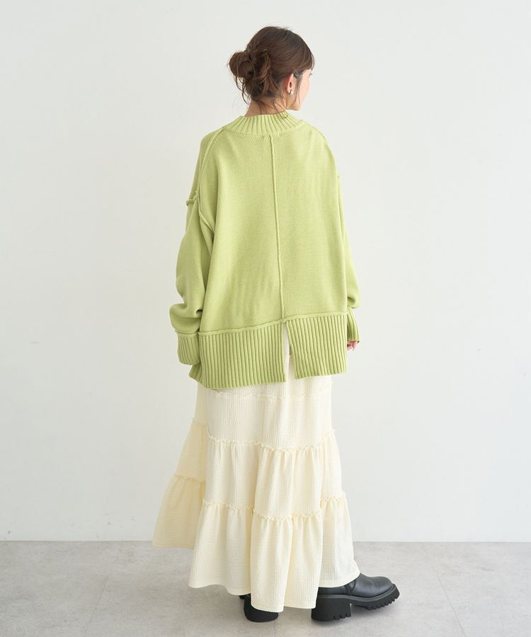 earth music&ecology「アンチピリングモックネックバックスリットニット」|ニット・セーター|