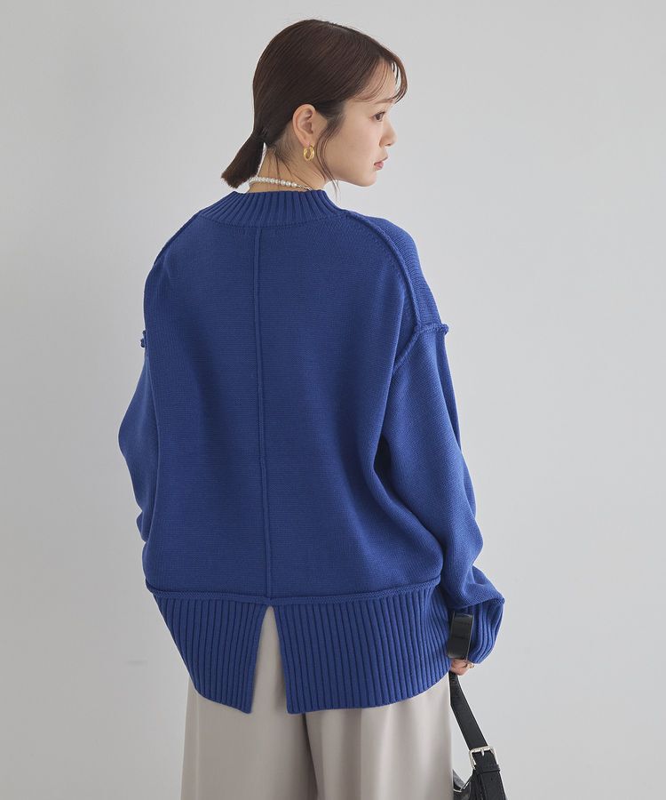 earth music&ecology「アンチピリングモックネックバックスリットニット」|ニット・セーター|