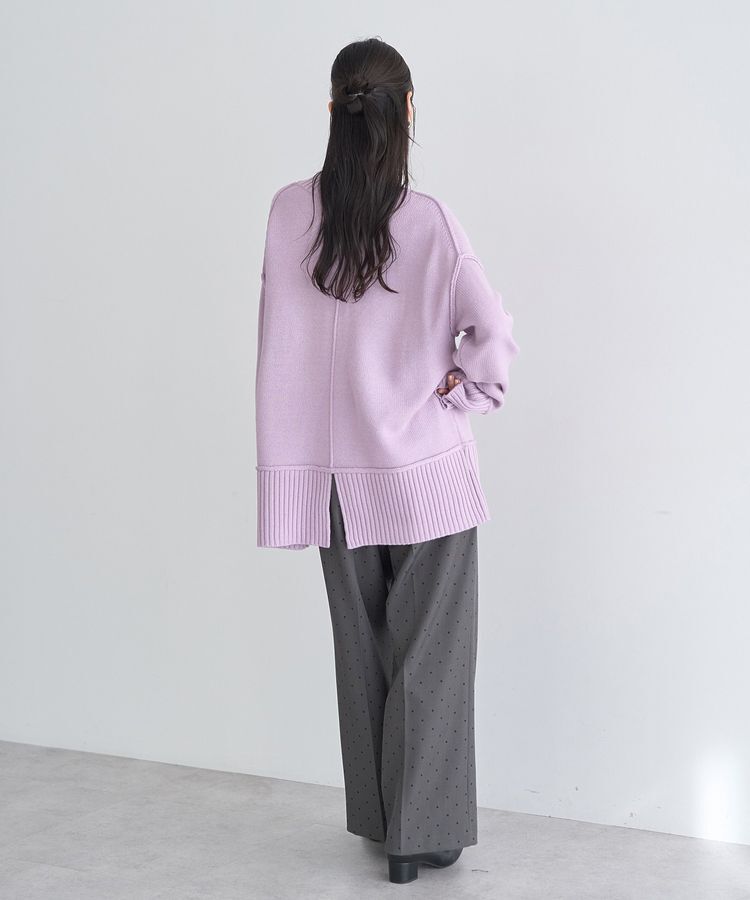 earth music&ecology「アンチピリングモックネックバックスリットニット」|ニット・セーター|