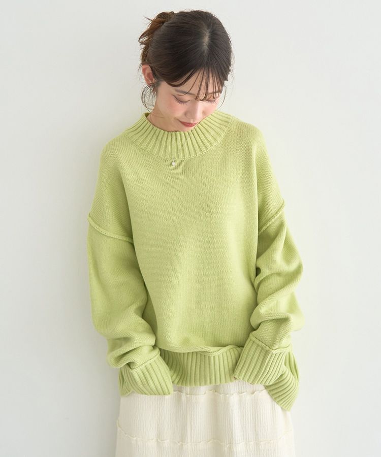 earth music&ecology「アンチピリングモックネックバックスリットニット」|ニット・セーター|
