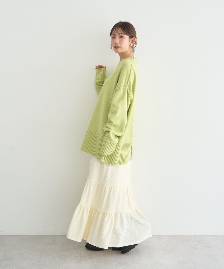 earth music&ecology「アンチピリングモックネックバックスリットニット」|ニット・セーター|