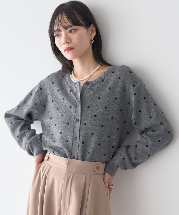 earth music&ecology「ドットジャガードカーディガン」|カーディガン|