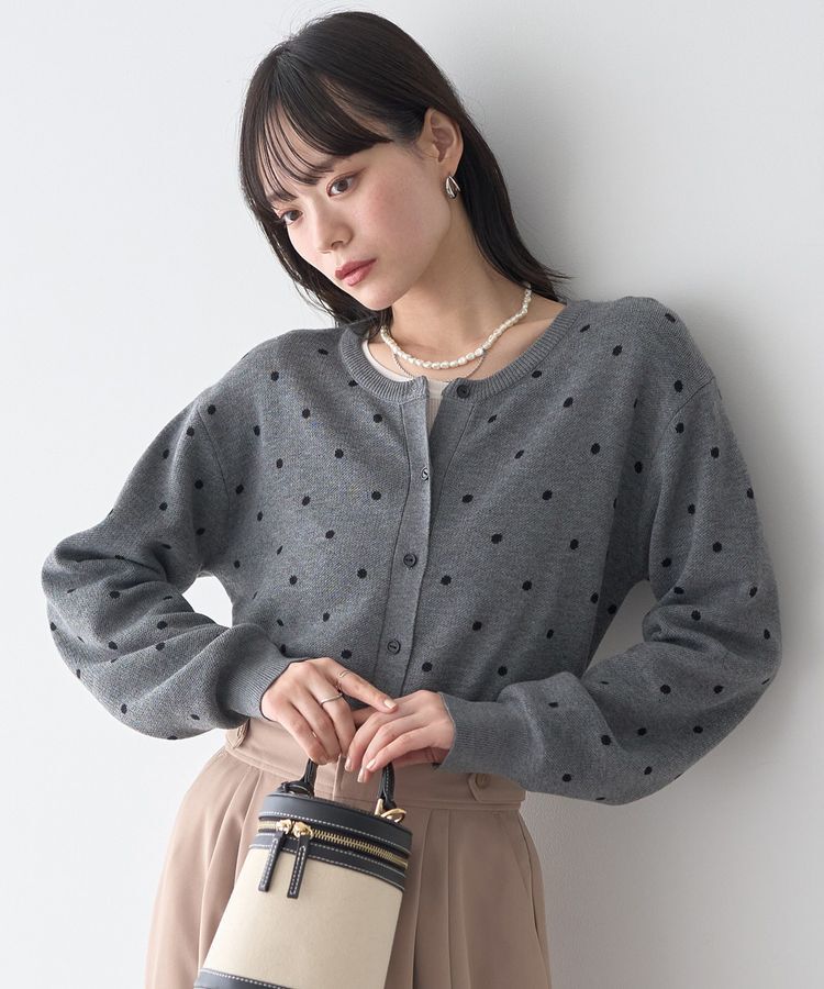 earth music&ecology「ドットジャガードカーディガン」|カーディガン|