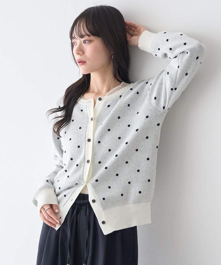 earth music&ecology「ドットジャガードカーディガン」|カーディガン|