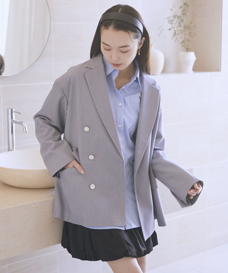 earth music&ecology「ダブルジャケット」|テーラードジャケット|Light Gray