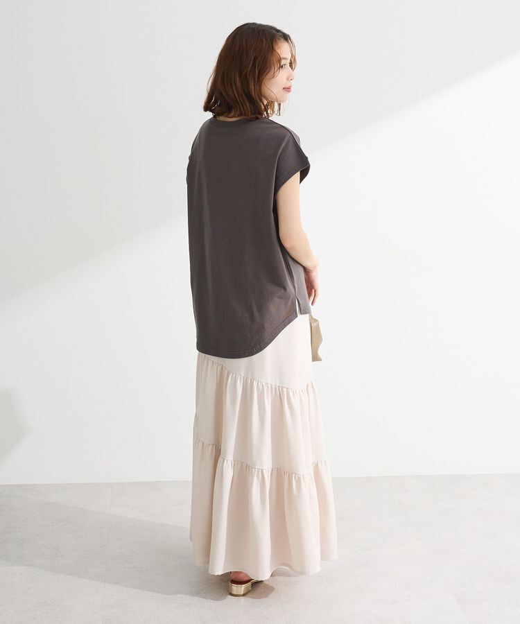 Green Parks「・swing by フレンチスリーブ刺繍TEE」|Tシャツ・カットソー|