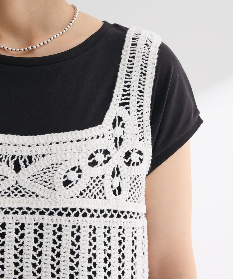 Green Parks「SET2点クロシェベスト＋ワンピース」|ワンピース|