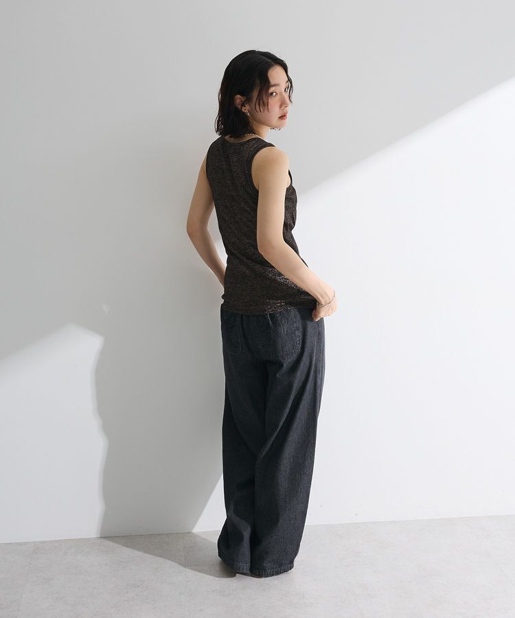 Green Parks「・Petit Fleur シャーリングラメタンクトップ」|キャミソール|