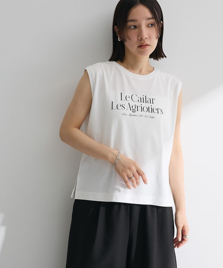 Green Parks「ノースリーブフェミニンロゴプルオーバー」|Tシャツ・カットソー|Off White