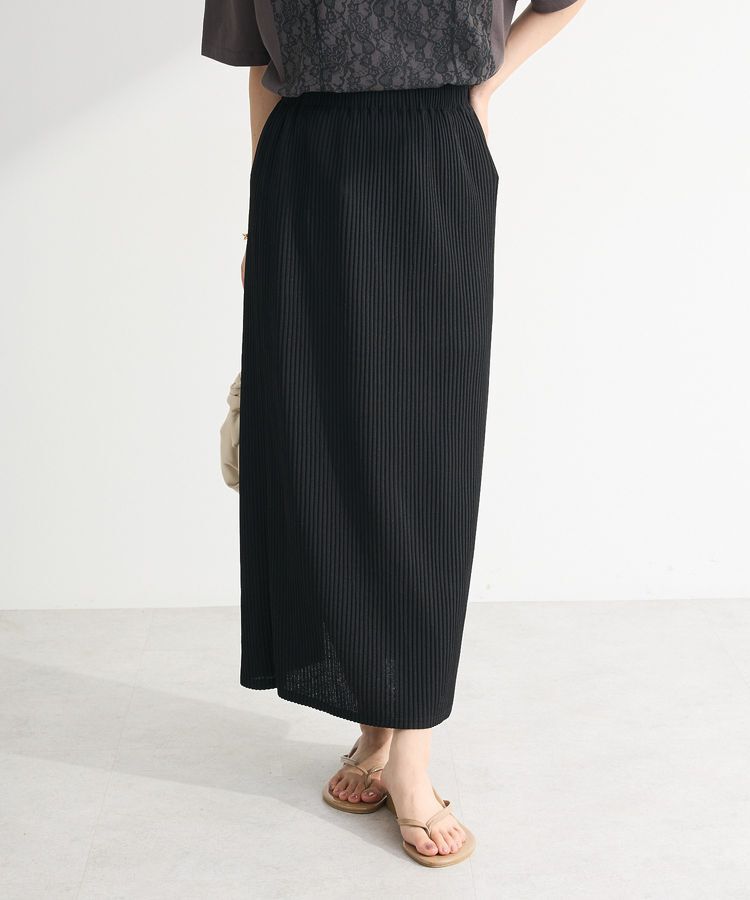 Green Parks「楽ちん涼やかドライタッチイージースカート」|タイト|Black