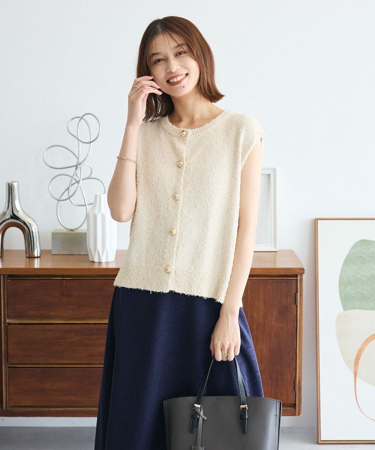 Green Parks「ツィード風金釦ニットベスト」|ベスト・ジレ|